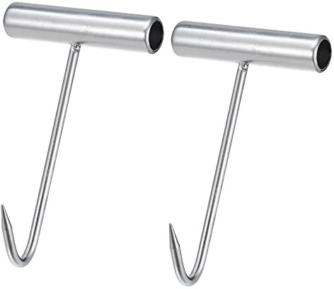 sourcing map 6 Pulgadas T-Mango Carne Deshuesar Gancho, Inoxidable Acero T Ganchos para Cocina Carnicero Tienda Restaurante 2uds
