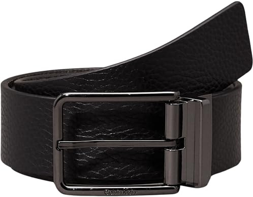 Calvin Klein Cintura Uomo Cintura in Pelle, Nero (Ck Black/Dk Brown), 100 cm