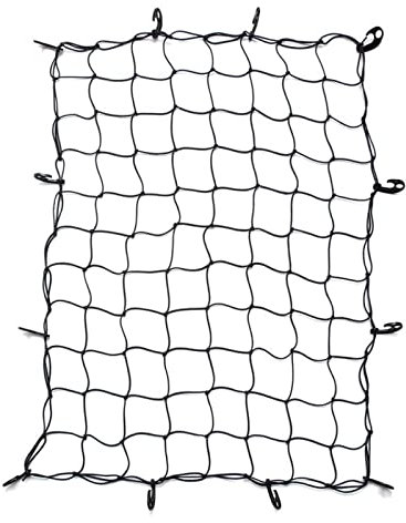 Jadeshay Redes de Maletero para Coche, 120 x 90cm Red de Carga elástica para Remolque, Red de Almacenamiento Coche con 12 Ganchos ABS para Camionetas, Bacas De Coche, Remolques De Camping