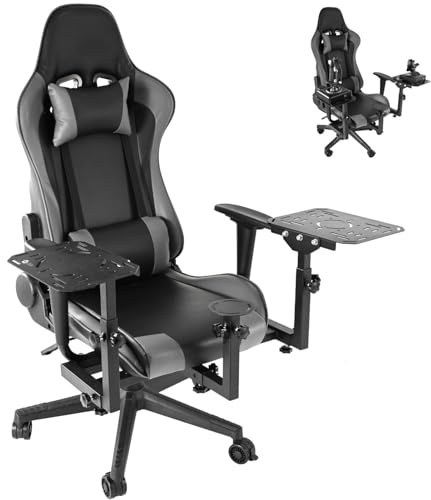 Dardoo Flight Simulator Chair Joystick/Hotas Chair Mount Multifunctional Racing Game Chair fit for Thrustmaster A10C Hotas Warthog Logitech X56 X52 More Stable Flight Sim Stand with Seat Detachable