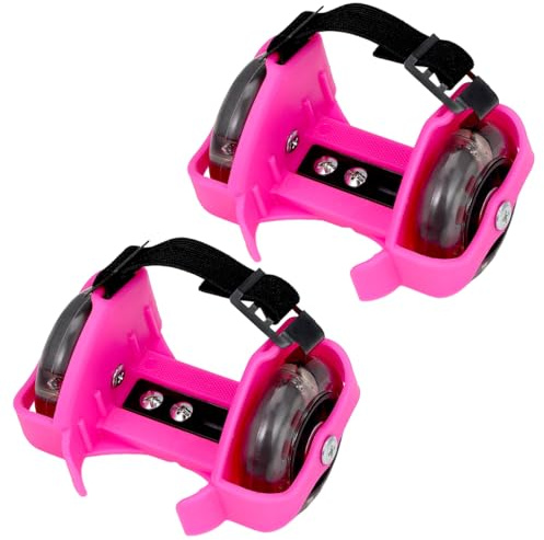 Adjustable Skate Shoes with Light for Kids, Rosy Pu and Abs Material, Outdoor Roller Skates for Children, Fun and Safe, Perfect for Exercise and Play