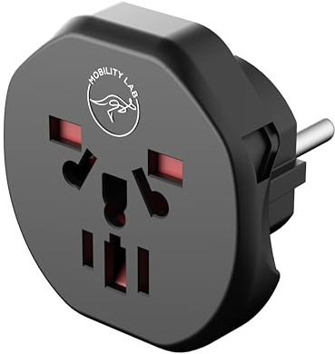Mobility Lab – ML314051 – Adaptateur de Voyage US, UK, Australie, EUR vers France et Allemagne – Prises Monde vers Europe
