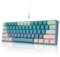 SHANGZHAOYUAN Gaming Keyboard, RGB Wired Gaming Keyboard with 61 Keys, Compact Hot Swappable Red Switch 60% Mini Keyboard for PC Gaming Working, US Layout (Blue and White)