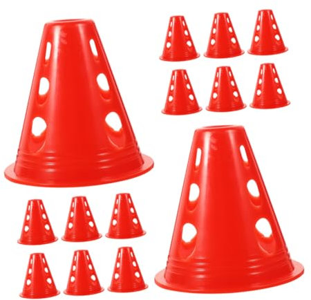 HANABASS Agility- 30 Stück Sport-trainingskegel Konstruktionskegel Rot für Übungen und Hindernisparcours-Training