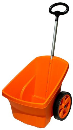 ScarMaxx - Carriola 2 ruote - Carrello da giardino in plastica - Carrello da giardino per il trasporto di foglie, rifiuti - Portata fino a 50 kg, capacità 67 L - Arancione