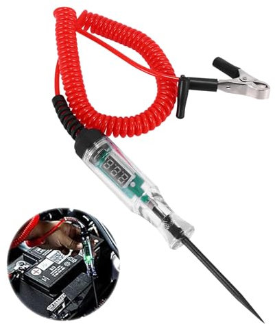 Circuit Tester 3-48V Digital Voltage Tester with LED Digital Test Light Car Fuse Tester Smart Battery Probe Pen Auto Accessories for Car Truck Wiring Circuit Checking