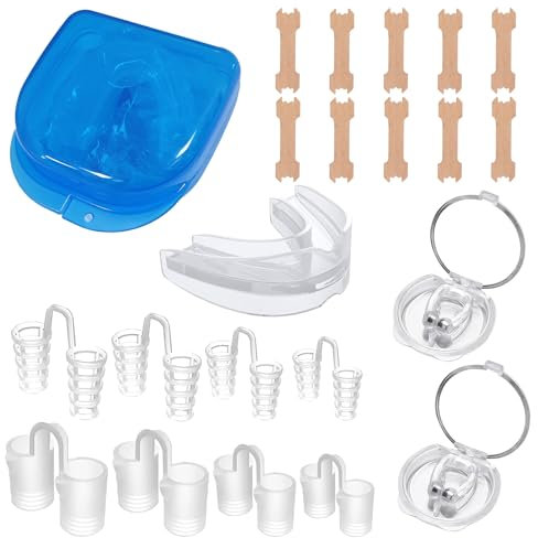 21 PCS Schnarchstopper, Nasenpflaster, Anti Schnarch Nnasenclip, Schnarchschiene, Besser Atmen Besser Schlafen (Schnarchen-Kit)