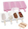 VZXZXE Set di 2 stampi per ghiaccio in silicone, 26 x 15 x 2,5 cm, stampo per gelato con 100 bastoncini, bastone ghiaccio, stampo per popsicle per casa dolce con coperchio