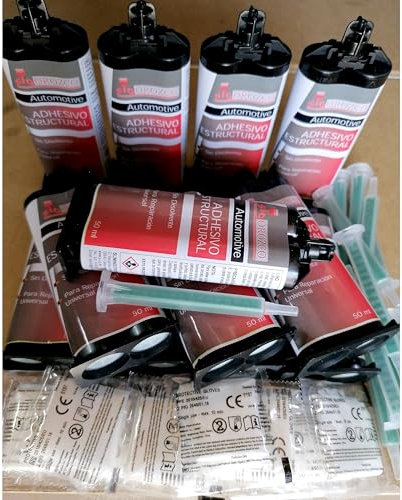 SIO 12x Adhesivo Epoxi Bicomponente 50 ml – Pegamento Estructural 2 Componentes Alta Resistencia Profesional – Unión Metal, Plástico, PVC, Madera y Cerámica – Epoxi Fuerte Automoción e Industria