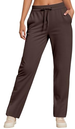 Pantalones de chándal para mujer, pantalones de ocio, pantalones de ocio, pantalones de cintura alta con pierna recta, cintura elástica, pantalones cómodos para el día a día, otoño e invierno