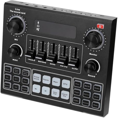 LALADEFIEE Tarjeta de Sonido Externa con Cambiador de Voz y Efectos para Streaming Móvil y PC Mezclador de Audio Profesional con Chip Dsp y Compatibilidad Color Aleatorio Color Aleatorio