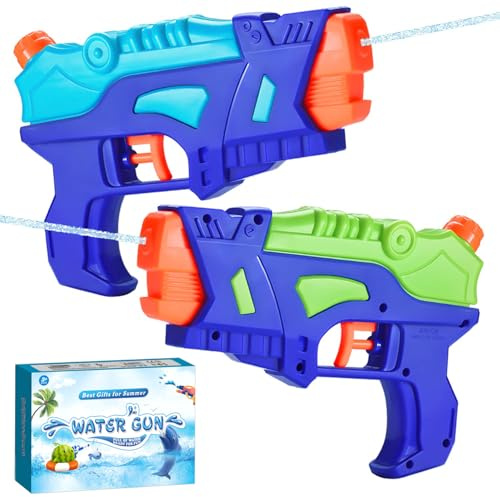 Pack de 2 Pistolas de Agua para Niños con Gatillo, para Piscina y Exterior
