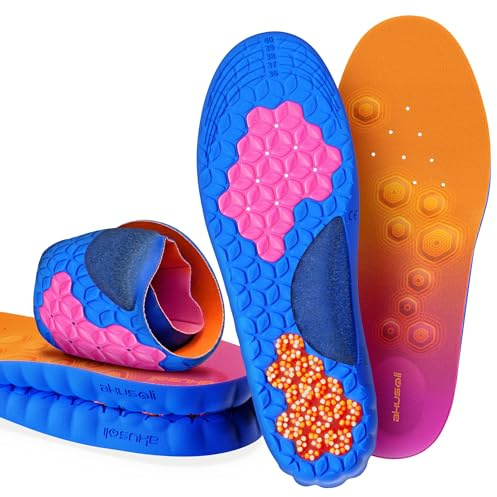 Akusoli Solette Uomo & Donna – Solette Gel per Scarpe con Digitopressione e Supporto Tallone U, Ideali per Scarpe da Lavoro e Lunghe Ore in Piedi EU36-41.5