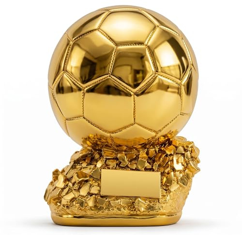 Huadafun Replica Trofeo Gol Dorato, Premio Miglior Giocatore e Trofeo MVP per Tifosi di Calcio, Souvenir Regalo da Collezione in Resina,26cm