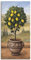 ARTLAND Wanddeko Leinwand Bilder Wandbild 50x100 cm Toskana Zitrone Baum Italien Landschaft Mediterran Botanik Terracotta T4MN