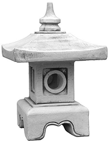 gartendekoparadies.de Moderne Yukimi-Gata japanische Steinlaterne, H. 50 cm, 32 kg, Grau, frostsicher aus Steinguss für Außenbereich