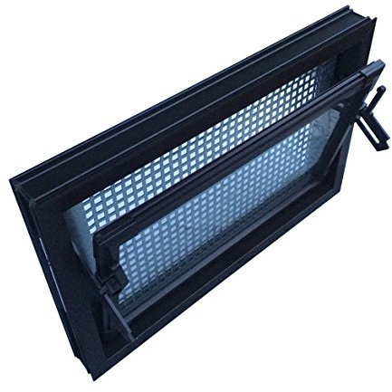 Kellerfenster braun 100 x 60 cm Isolierglas 3.3 mit Schutzgitter, incl. Pollenschutzgewebe, 4 Fensterbauschrauben