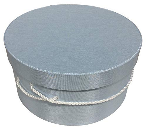 Sarah's Hat Boxes Classic Light Blue Hat Box – 8.75 x 4.5 (Dia. x Ht.) Handmade in USA – Odorless Non-Toxic Adhesive, Cording Handle – Premium Storage for Hats & Accessories