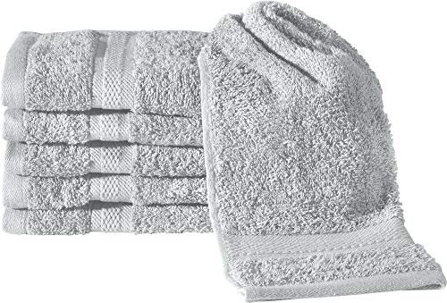 REDBEST Gästetuch 6er-Pack Chicago Silber Größe 30x50 cm - saugstark, strapazierfähig, ideal für Reisen, Sport (weitere Farben)