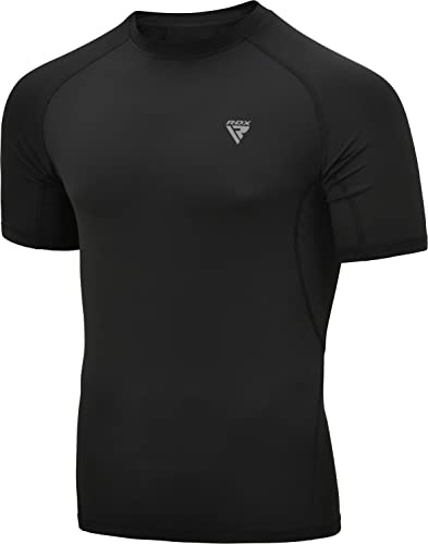 RDX Rash Guard BJJ, Compression Baselayer Top Men Adults & Kids, Quick Cool Dry Wetsuit Swimming Vest for Surfing MMA Training Sparring Running Cycling, Men's Sweatshirts, Long Short Sleeve Thermal