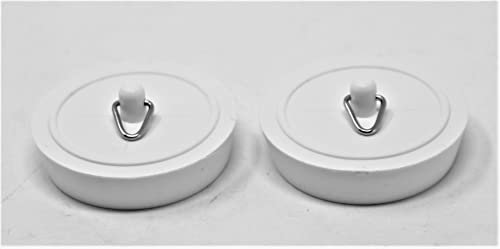 fiXte Replacement Sink Plug Shower Bath Basin Hard Rubber White 45mm 1 3/4 (Pack of 2)