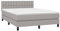 vidaXL Boxspringbett mit Matratze Doppelbett Polsterbett Bettgestell Lattenrost Bett Bettrahmen Hotelbett Schlafzimmerbett Hellgrau 140x200cm Stoff