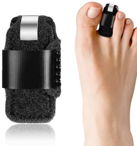 AFCJLTO 1 pezzo Stecca per dita a martello, Stecca per dita dei piedi, Raddrizzatore e Correttore per Dita dei Piedi - Allevia il Dolore alle Dita Piegate, Artigliate, Rotte o Slogate, Colore Nero