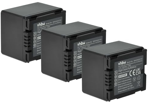 vhbw 3x batteria sostituisce Panasonic CGR-DU06, CGA-DU21, CGA-DU14, CGA-DU12, CGA-DU07 per videocamera camcorder (1100mAh, 7,2V, Li-Ion)