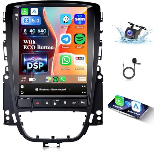 【8 Núcleo 4+64G】 Hodozzy Carplay Radio Coche para Coche para Opel Astra J(con Botón Eco)/Buick Excelle,9.7 Pulgadas Autorradio Bluetooth con Pantalla Táctil con Android Auto/WiFi/GPS/RDS/FM/USB/DSP