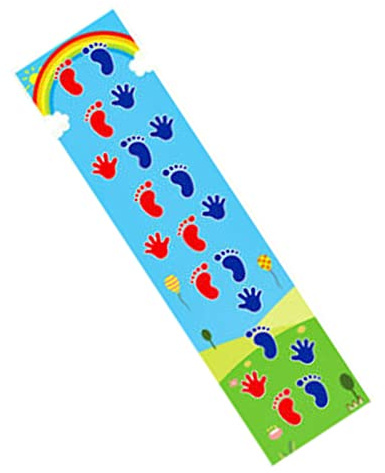 SIXRUN Lekmatta för barn, koordinationsträning hand-fot, 280 x 60 cm, premium bläckstråletyg, färgglad, för inomhusbruk och utvecklingsfrämjande