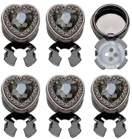 6 Piezas Cubierta de Botones de Diamantes de Imitación, Adornos de Botón de Camisa de Mujer, Clips de Botón Brillantes de Moda Accesorios Formales, para Vestidos Trajes Esmoquin Accesorios de Camisa