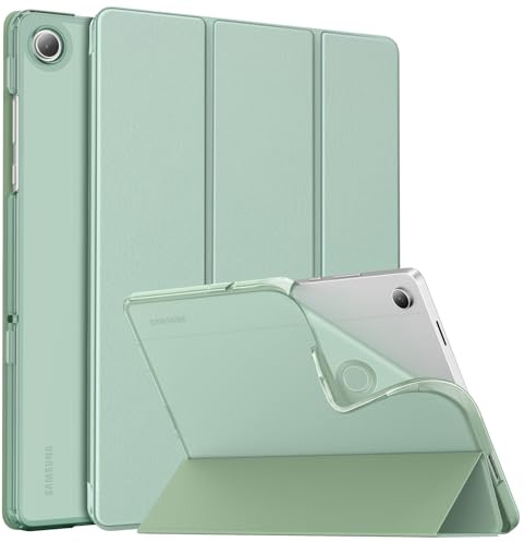 MoKo Case for Samsung Galaxy Tab A11+ Plus 11 inch 2025/ A9+ Plus 2023 with Soft TPU Translucent Back Protective Cover, Samsung A11+/ A9+ Tablet Case, Auto Wake/Sleep, Agave Green