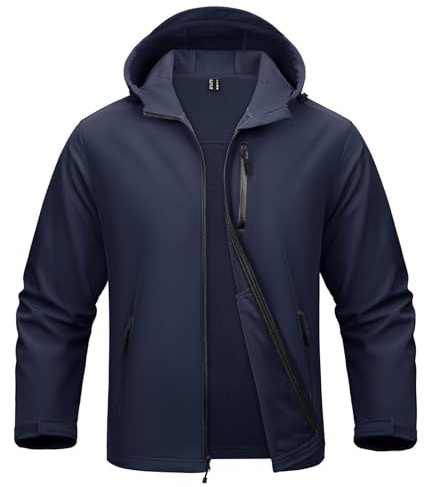 UBOHUZ Huvtröja fleecejacka herr vattentät softshell vandring vindjacka regnrock utomhus vandringsjackor för utomhus, Färg 6, L