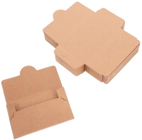 Abaodam 50 Pezzi Bustine Porta Carte in Carta Kraft Resistente Custodie per Biglietti da Visita e Carte di Credito Protezione Banda Magnetica per Ufficio Hotel e Uso Quotidiano