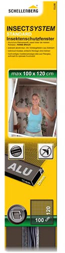 Schellenberg 50733 Insektenschutz Fenster Standard, 100 x 120 cm, Braun