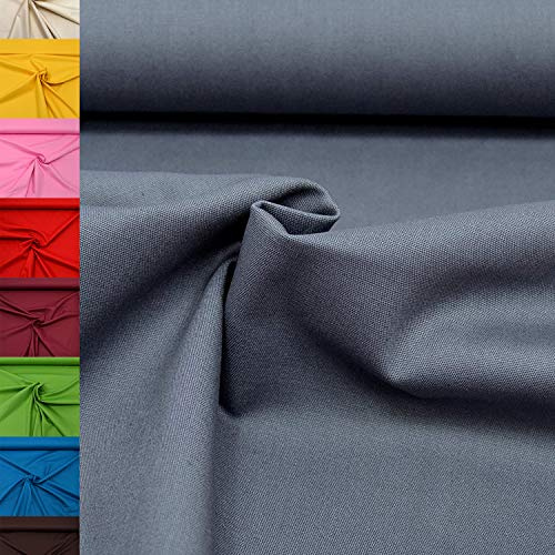 MAGAM-Stoffe Sophie Baumwollstoff Uni 100% Baumwolle Oeko-Tex Meterware 50cm (43. Dunkelgrau)
