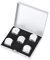 Würfel Box Set mit 5 Stücke, Spielwürfel Tisch Poker Spiel Set Unterhaltung Spielzeug Würfel Weihnachtsfeier Geschenke(Quadrat-Silber)