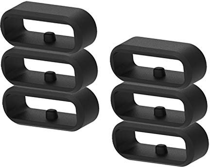 Lot de 6 anneaux de fixation compatibles avec Garmin Vivoactive 6 5 3/Forerunner 645 245 45 55 165/Venu Sq Sq2/Vivomove/Fenix 7S 6S 5S Bracelet Keeper, boucle de rechange en silicone