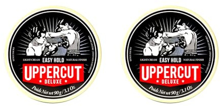 Uppercut Deluxe Easy Hold Hair Putty For Men, Light Hold, Natural Finish Water-Based Pomade For Men Washes Out Easily 2 x 90g