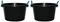 M1SS (Set of 2)- 45L Black Heavy Duty Plasterer Mixing Cement Muck Water TUB/Bucket Storage Bucket with Rope Handles