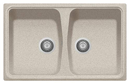 Lavello in composito da cucina incasso TELMA by Plados linea Pacific due vasche 79x50 - Avena