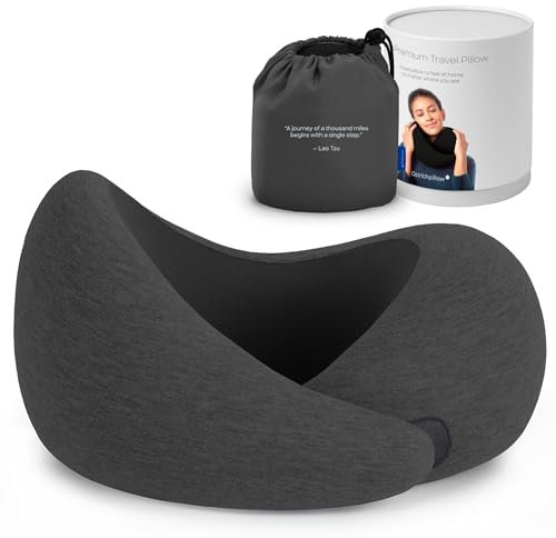 Ostrichpillow Go Neck Pillow - Reisekissen mit Memory Foam, 360º Ergonomisches Design, Asymmetrische Seiten, Reisetasche Inklusive, Waschbarer Modal-Bezug
