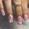 NICENEEDED 24 Stück French Pink Tip Press On Nails, Schmetterlings-Glitzer, Kurze, Quadratische Nägel Zum Aufkleben, Wiederverwendbare, Glänzende, Vollflächige Künstliche Acryl-Künstlertasche