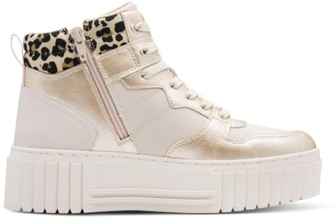 s.Oliver Damen Sneaker hoch High Top Rund, Beige (Beige Comb), 39 EU