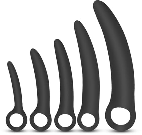 BDSMJOY Juego plug anal Set di 5,Anal Eróticos para Pareja Sexuales dilatador anal,Tapón anal de superficie lisa con anillo,Estimulación anal de la próstata