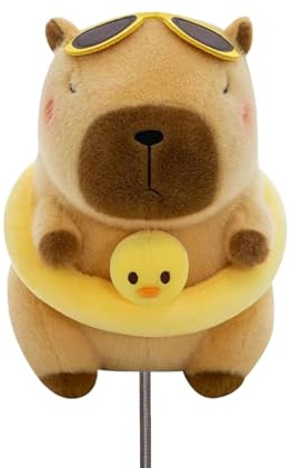 Lilizzhoumax Golf Head Cover - Capybara Cute Animals Lovely Cuddly Protect Golf Accessories Headcover Funny - Fits Driver/Fairway Clubs Golfer Gift for Men Kids Boys Girls（Swimming Ring）