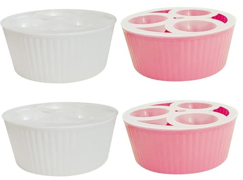 Neptuiby 4-pack hydroponiska planterare, 3-håls glödlampsplanterare med vattennivåmätare för hyacint påskliljelökor, inomhuskruka med separata fack