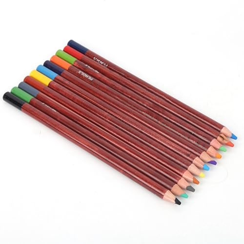Naroote Lápices Pastel, Tóner Colorido Profesional, Herramienta de Pintura para Bocetos, Suministros de Arte para Pintura Detallada, Varilla de Madera de 12 Uds para Artistas (Lápiz pastel color