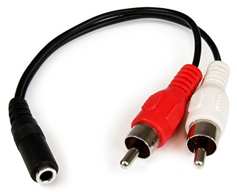 StarTech.com Cavo Adattatore Audio Stereo con presa mini Jack Femmina da 3,5mm a 2 RCA Maschio da 15cm