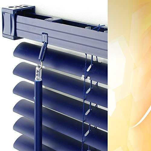 PVC / Kunststoff-Jalousie Breite 120 cm x 160 cm Höhe in Farbe 09 / orientblau / Jalousien Jalousette Jalousetten Plastik Standard 120x160 dunkelblau Blau